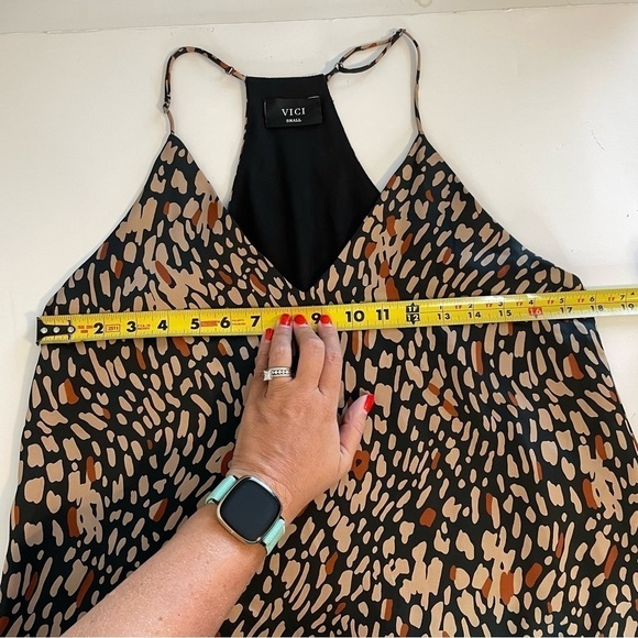 Vici Leopard Animal Print Apricot Fragment Racerback Tank Size Small - Picture 6 of 7